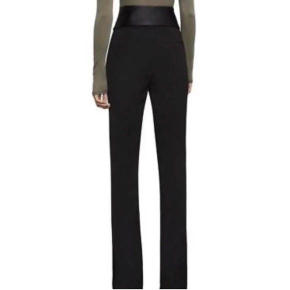 BCBGMaxAzria Black Sissy Foldover Waist Woven Tuxedo Dress Pants - Picture 3 of 7